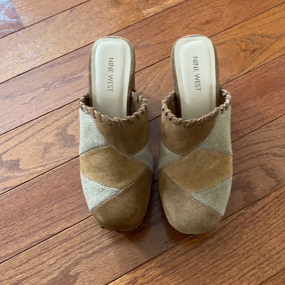 Nine West suede clogs
